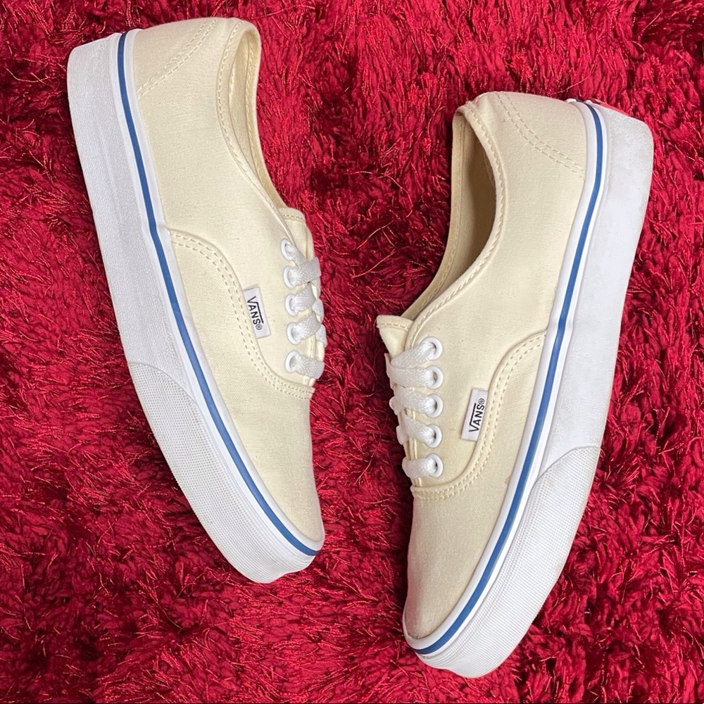 Vans Authentic Low Top Women’s 8 Mens 6.5 Cream White Waffle Sole
